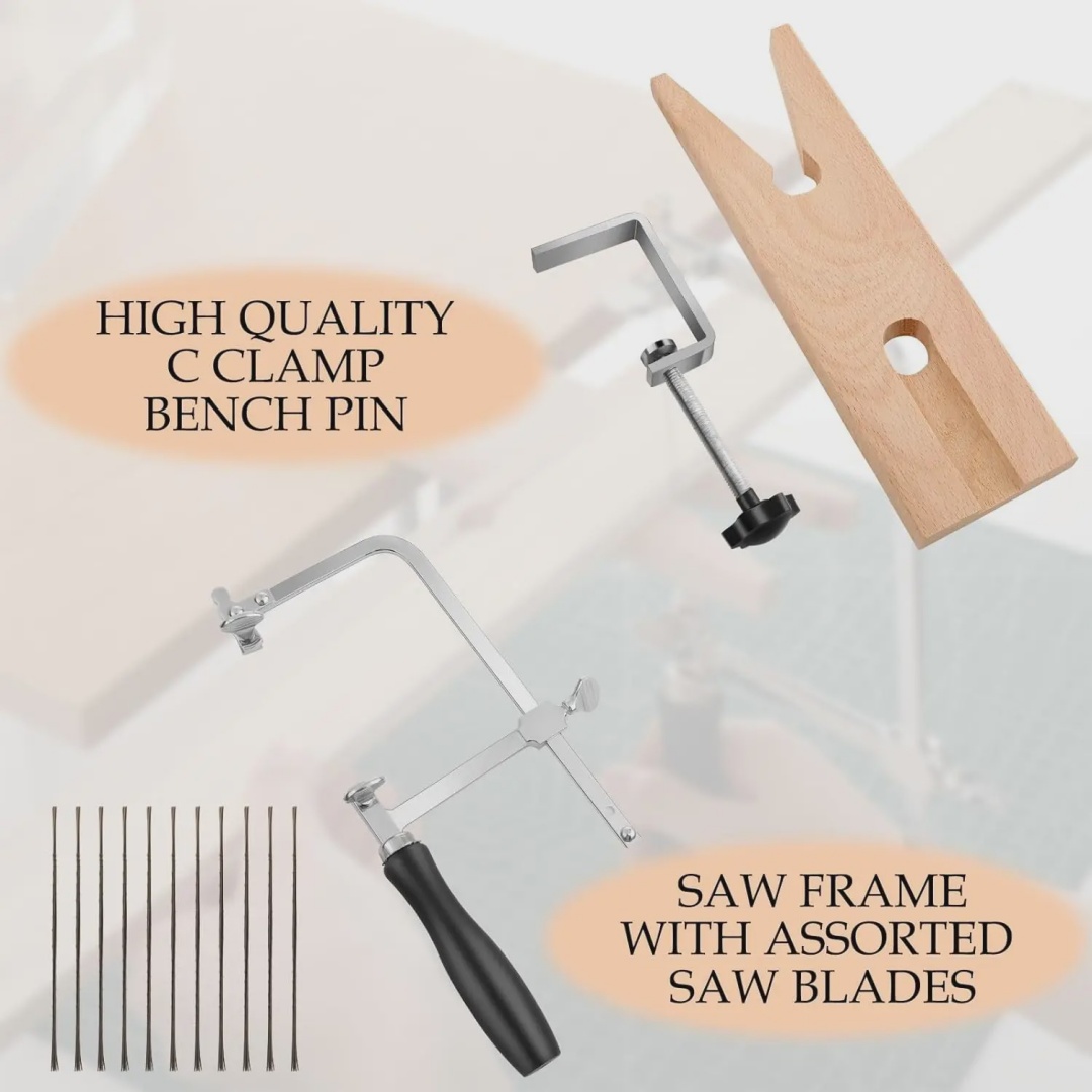 Jewelry Making Desk - PHYHOO 3-in-1 Adjustable Jeweler's Saw Set