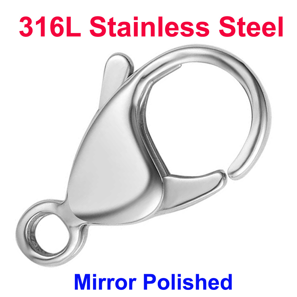 Jewelry Making Metals - 20/30/40 316L Stainless Steel Lobster Clasps