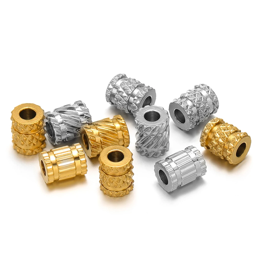 Crimp Bead Tube - 20pcs PVD Gold Stainless Steel Big