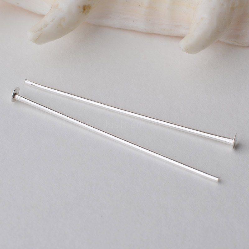 Jewelry Making Essentials - 925 Sterling Silver Flat Head Pins,