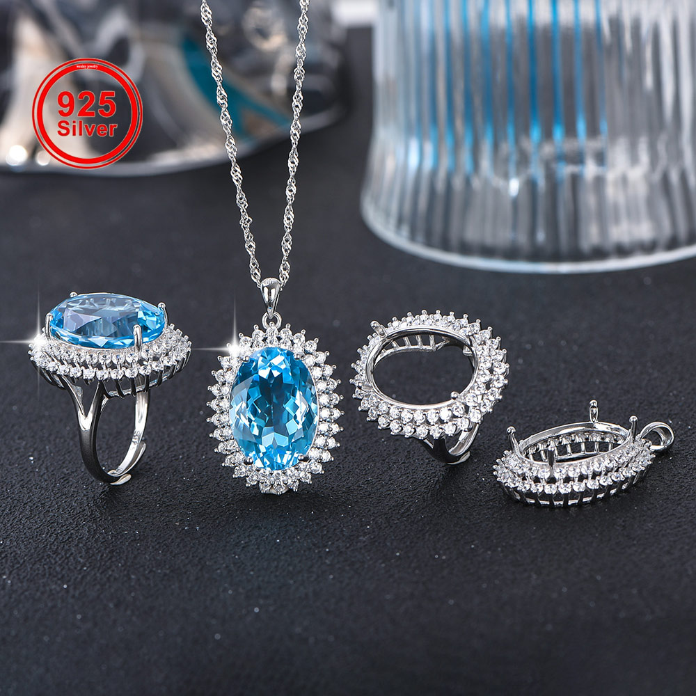 Jewelry Making Soldering Kit - 13x18mm S925 Sterling Silver Ring Pendant