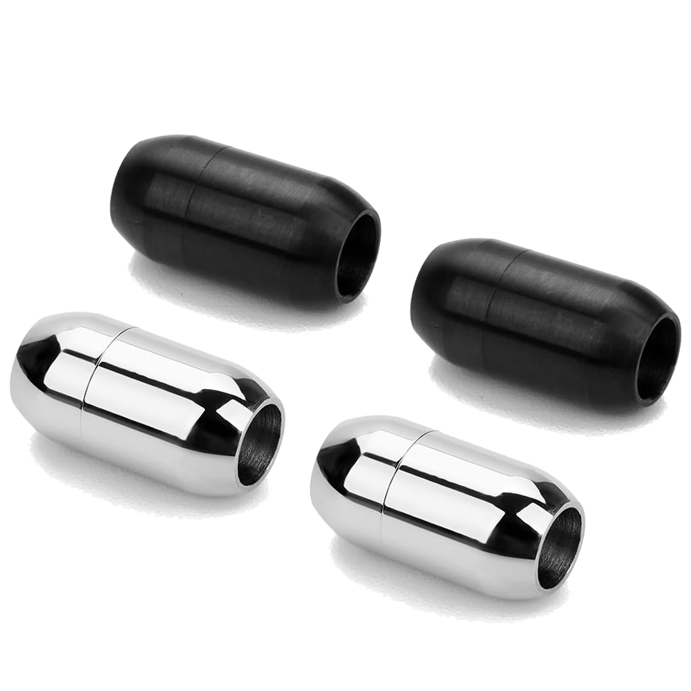 Jewelry Making Metals - 2pcs Stainless Steel Magnetic Clasp Leather