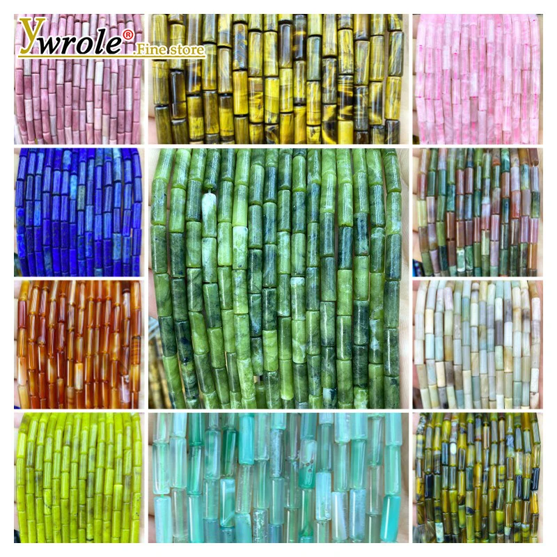 Crimp Bead Tube - 4x13mm Tube Natural Stone Jade Turquoise