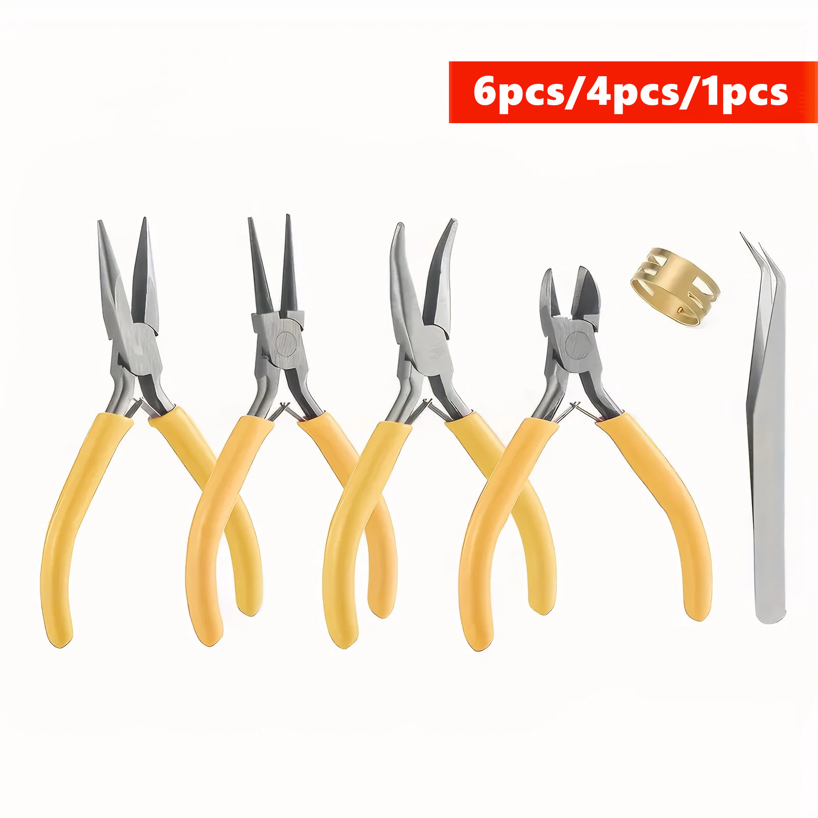Jewelry Making Soldering Kit - 6/4/1pcs Yellow Jewelry Making Pliers Set