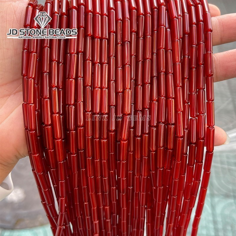 Crimp Bead Tube - 4*13mm Natural Agate Aventurine Stone Tube