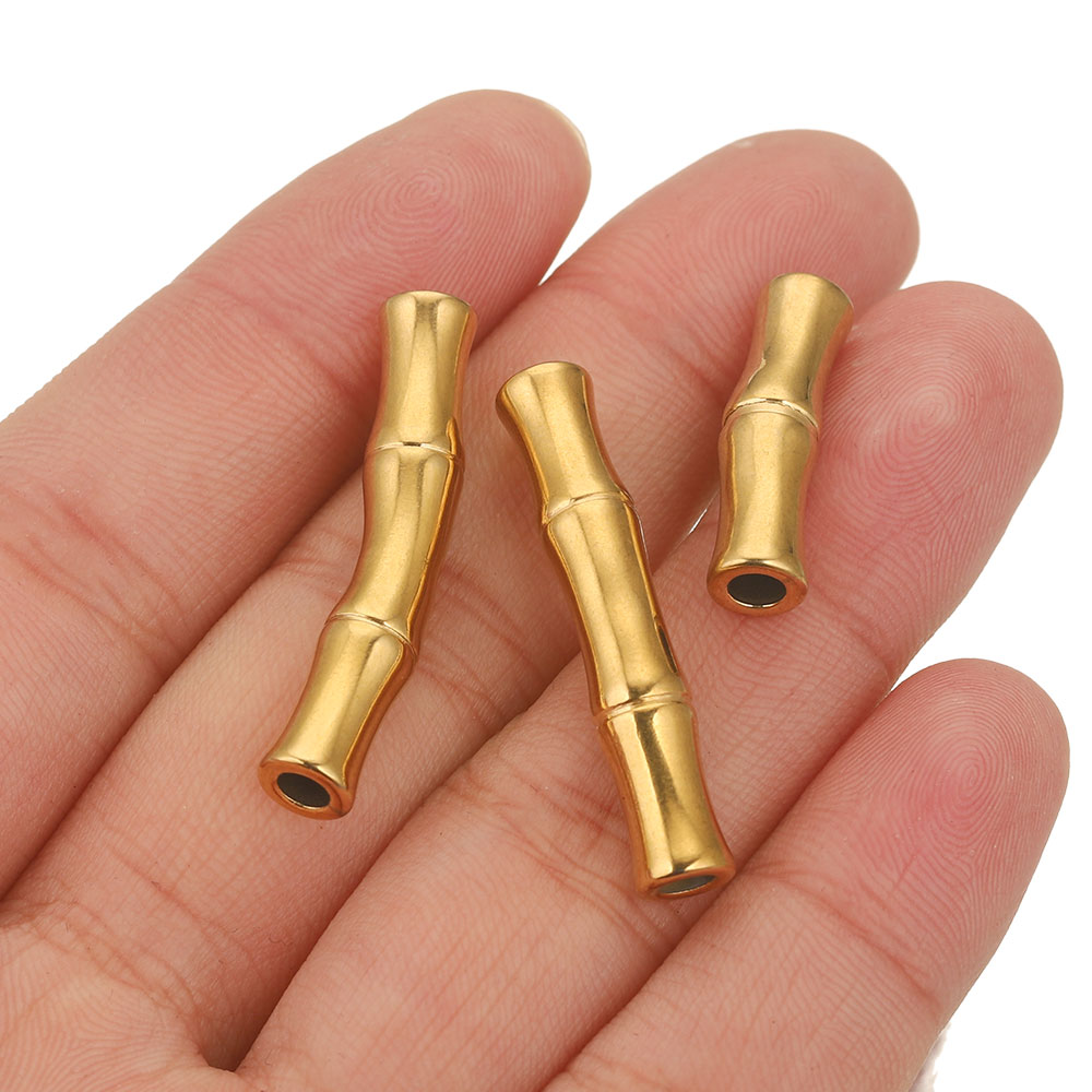 Crimp Bead Tube - 5pcs Stainless Steel Connector Curved Slub