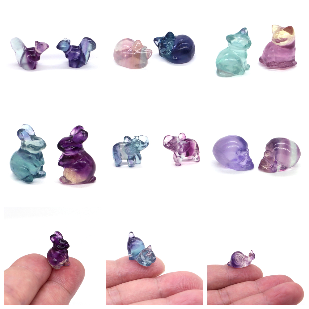 Jewelry Making Japan - 16-18mm Mini Color Fluorite Statue Healing