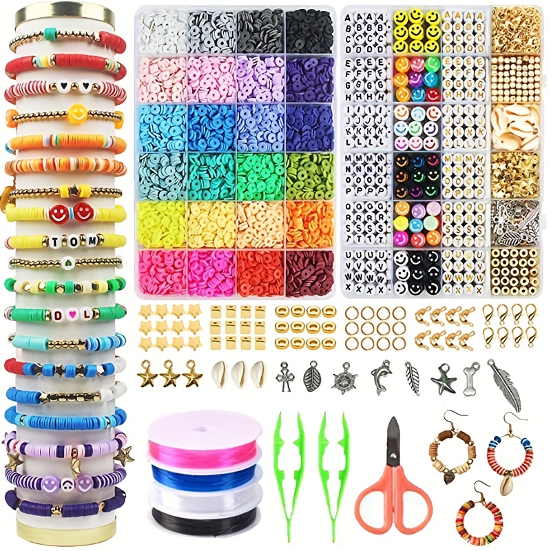 Jewelry Making Kit For Kids - 2 Box 24 Rainbow Color Clay