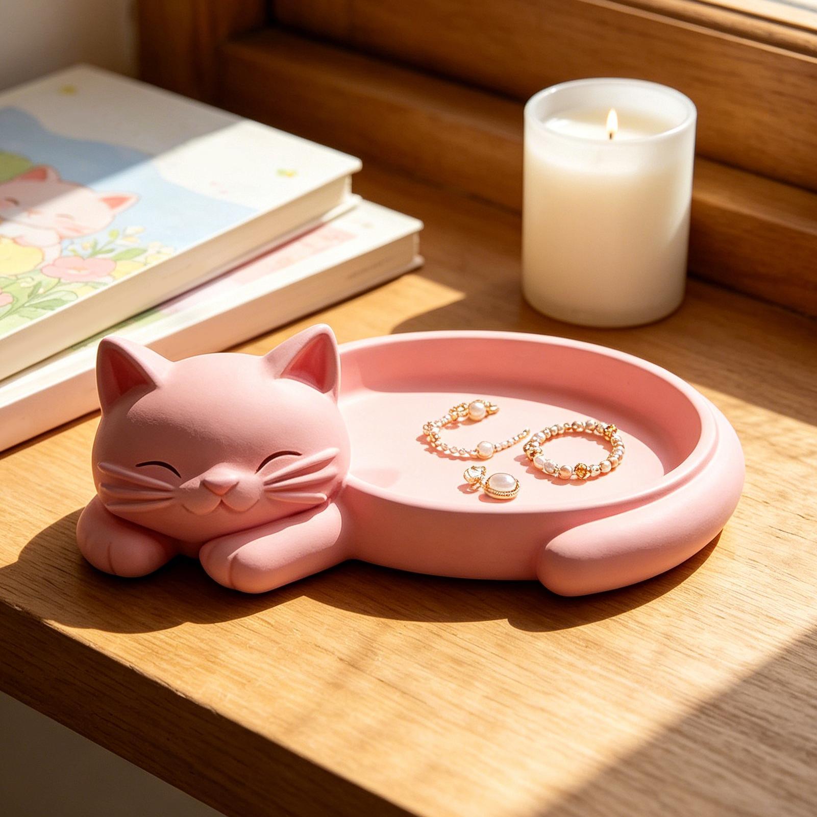 Jewelry Making Desk - Cat Shaped Jewelry Organizer Tray for