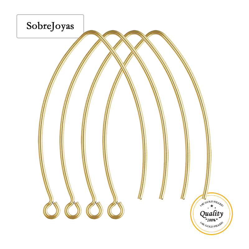 Jewelry Making Gold Wire - 32.0mm V Shape Ear Wire 14K