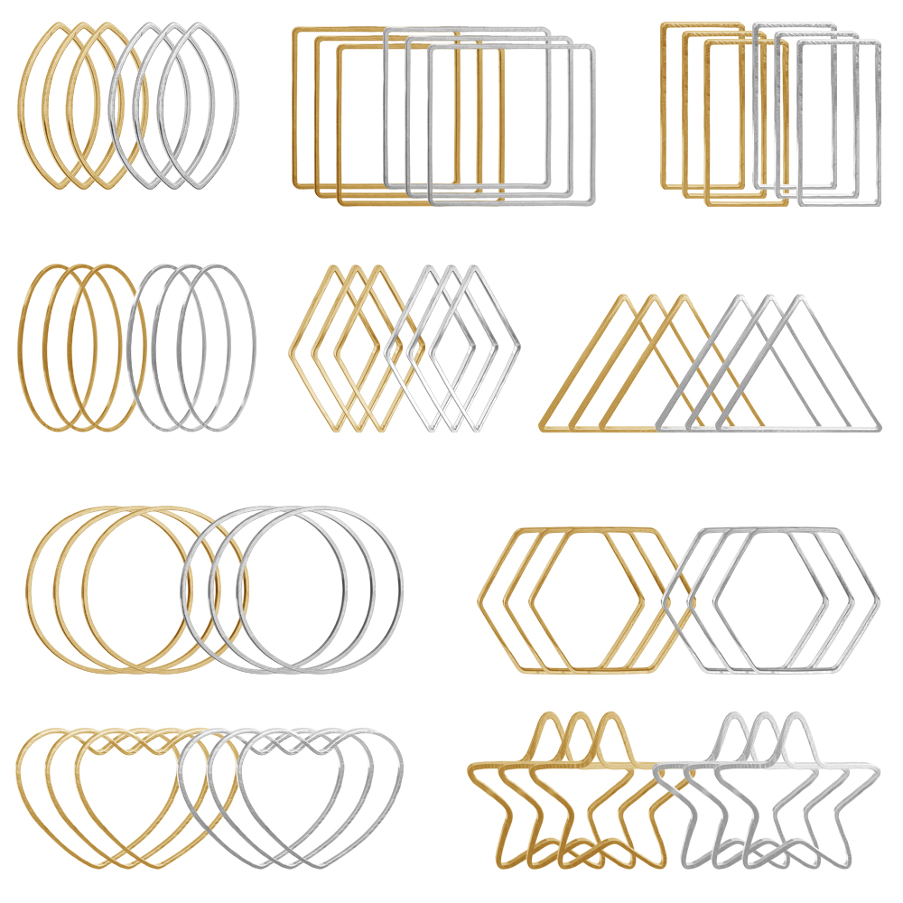 Jewelry Making Metals - 20Pcs Gold Silver Hollow Frame Bezel
