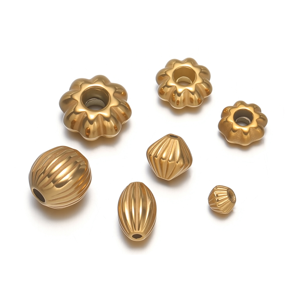 Crimp Bead Tube - 20Pcs Stainless Steel Flower Bead Loose