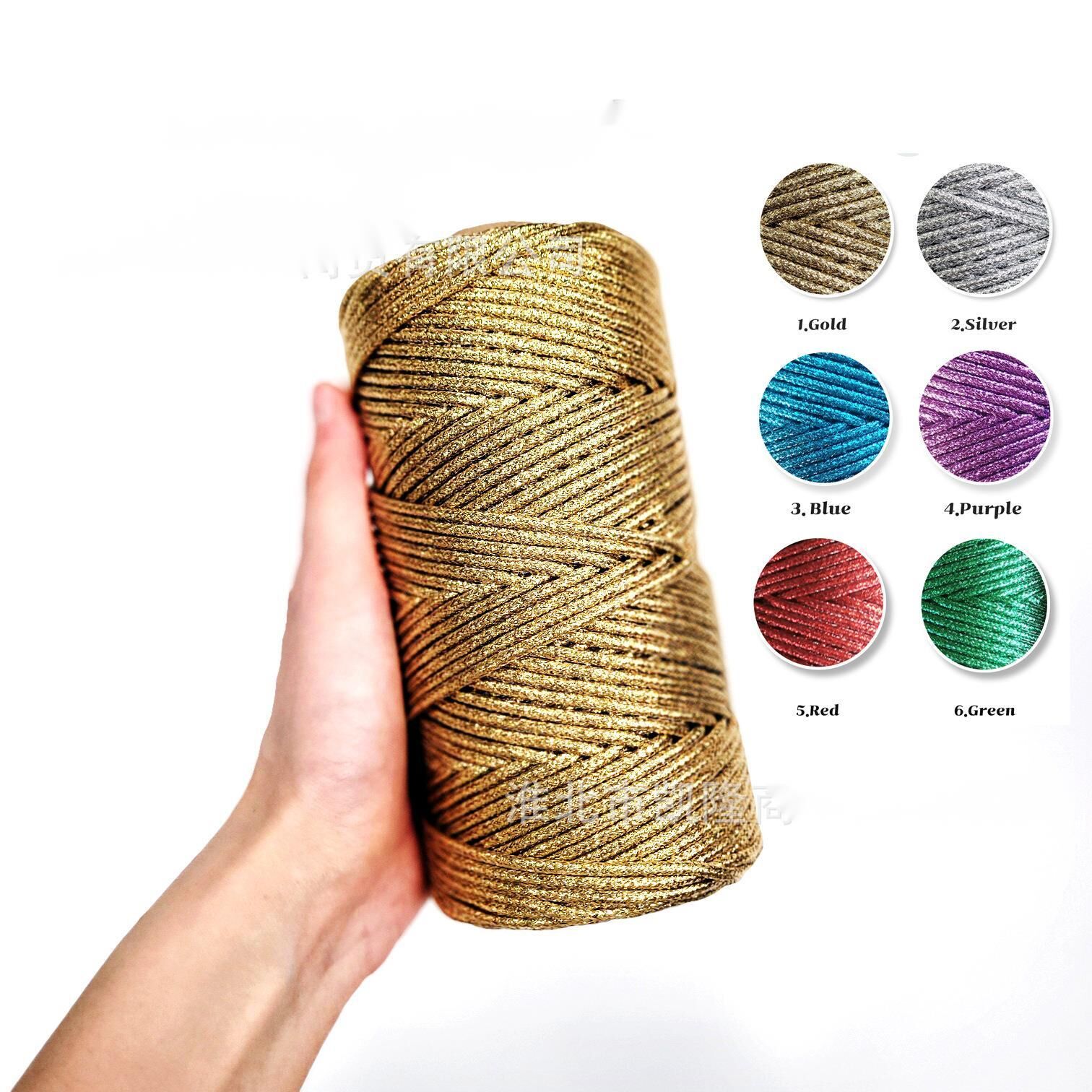 Jewelry Making Gold Wire - Shiny Metallic Braided Cord 3mm x