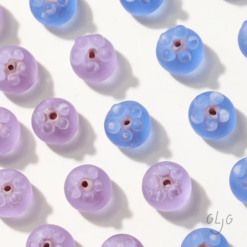 4PCS Glass Blueberry Matte Spa - Jewelry Making Equipment ulasan dan harga
