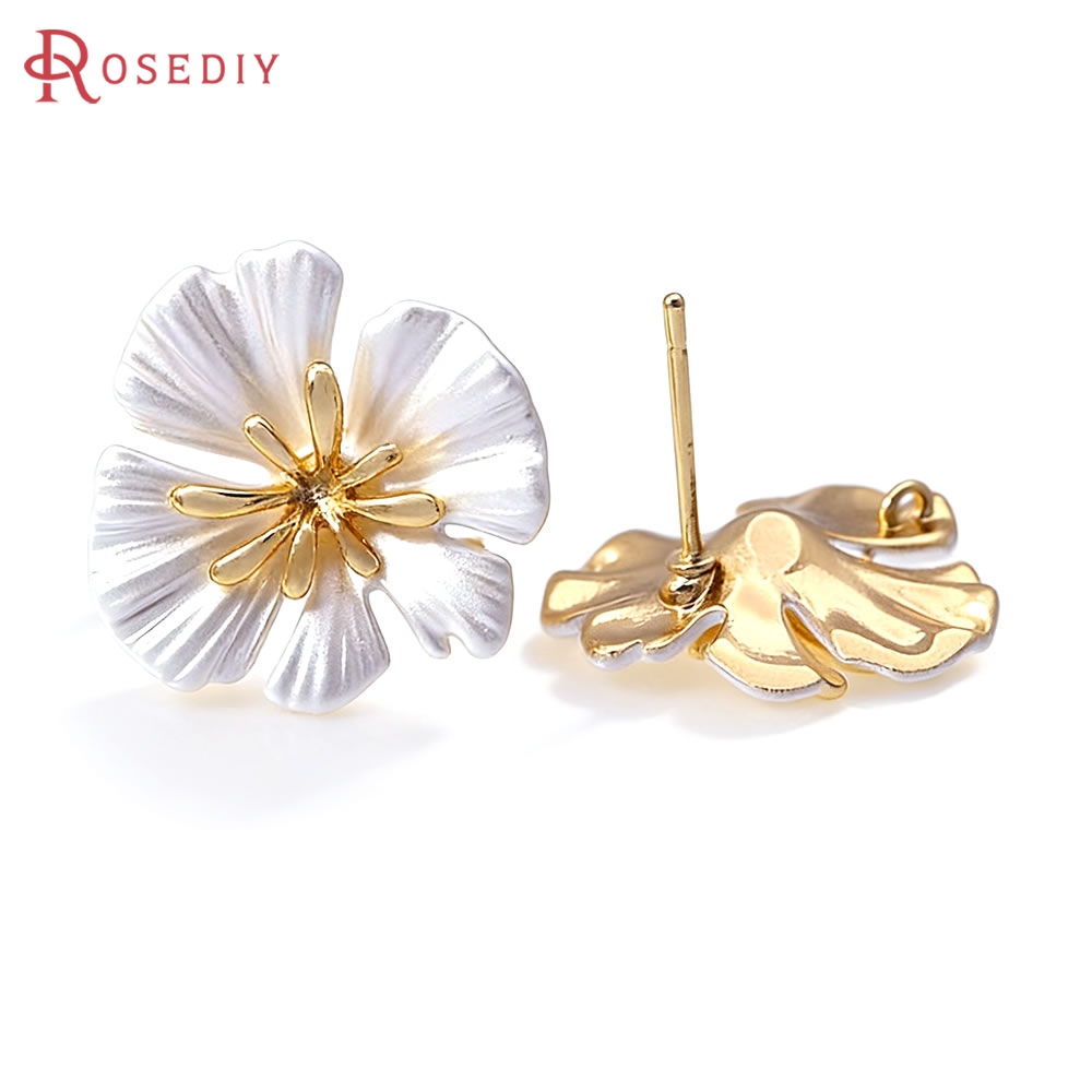 18K Gold Color Brass Flower St - Jewelry Making Brass ulasan dan harga