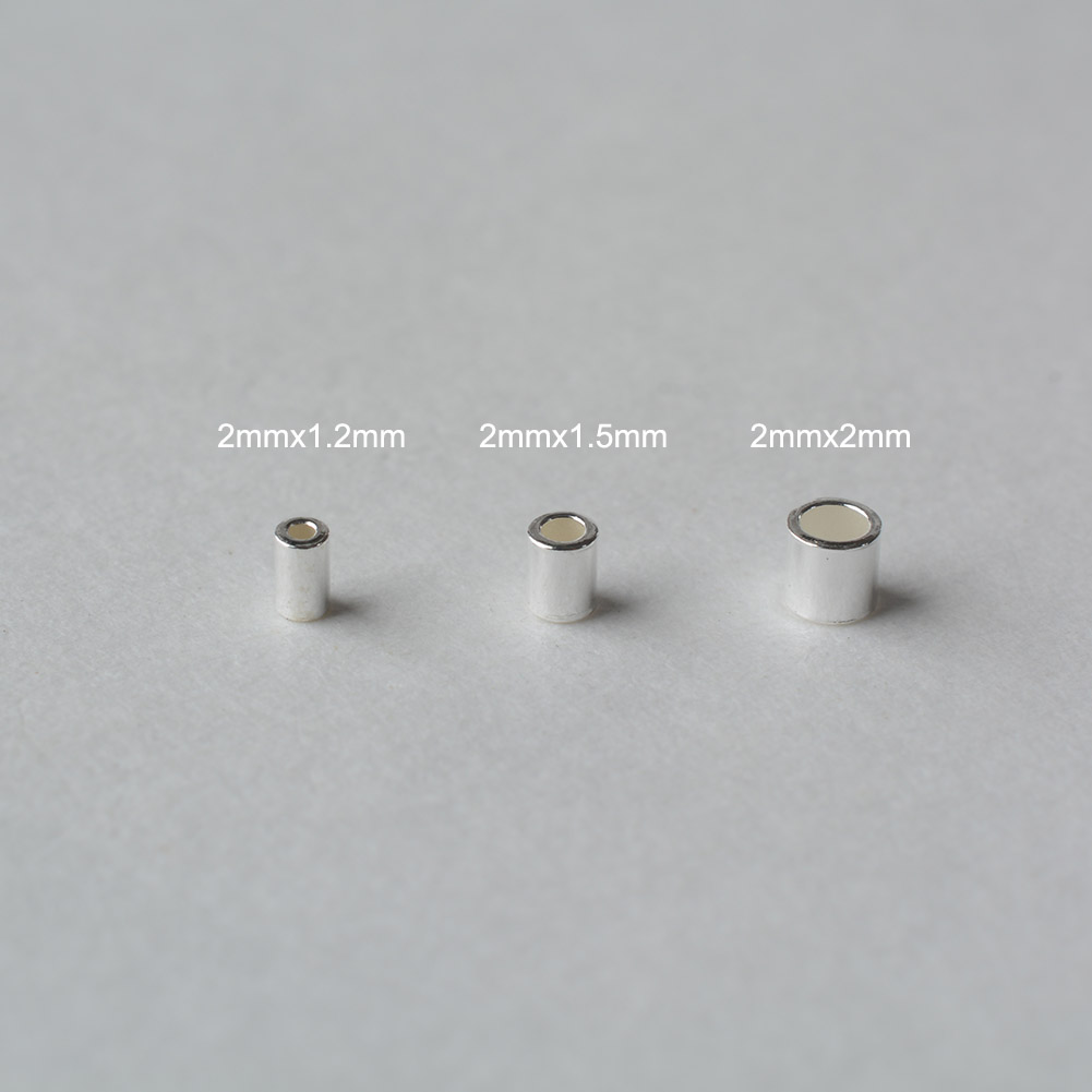 925 Sterling Silver Hypoallerg - Crimp Bead Tube ulasan dan harga