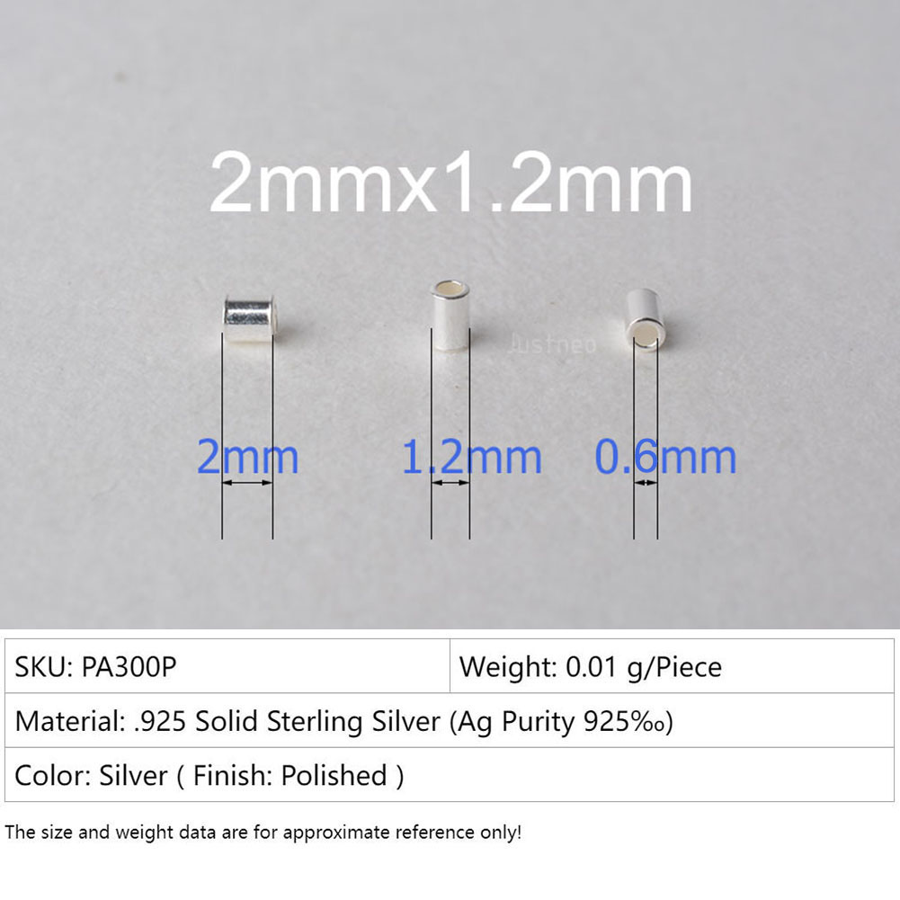 925 Sterling Silver Hypoallerg - Crimp Bead Tube ulasan dan harga