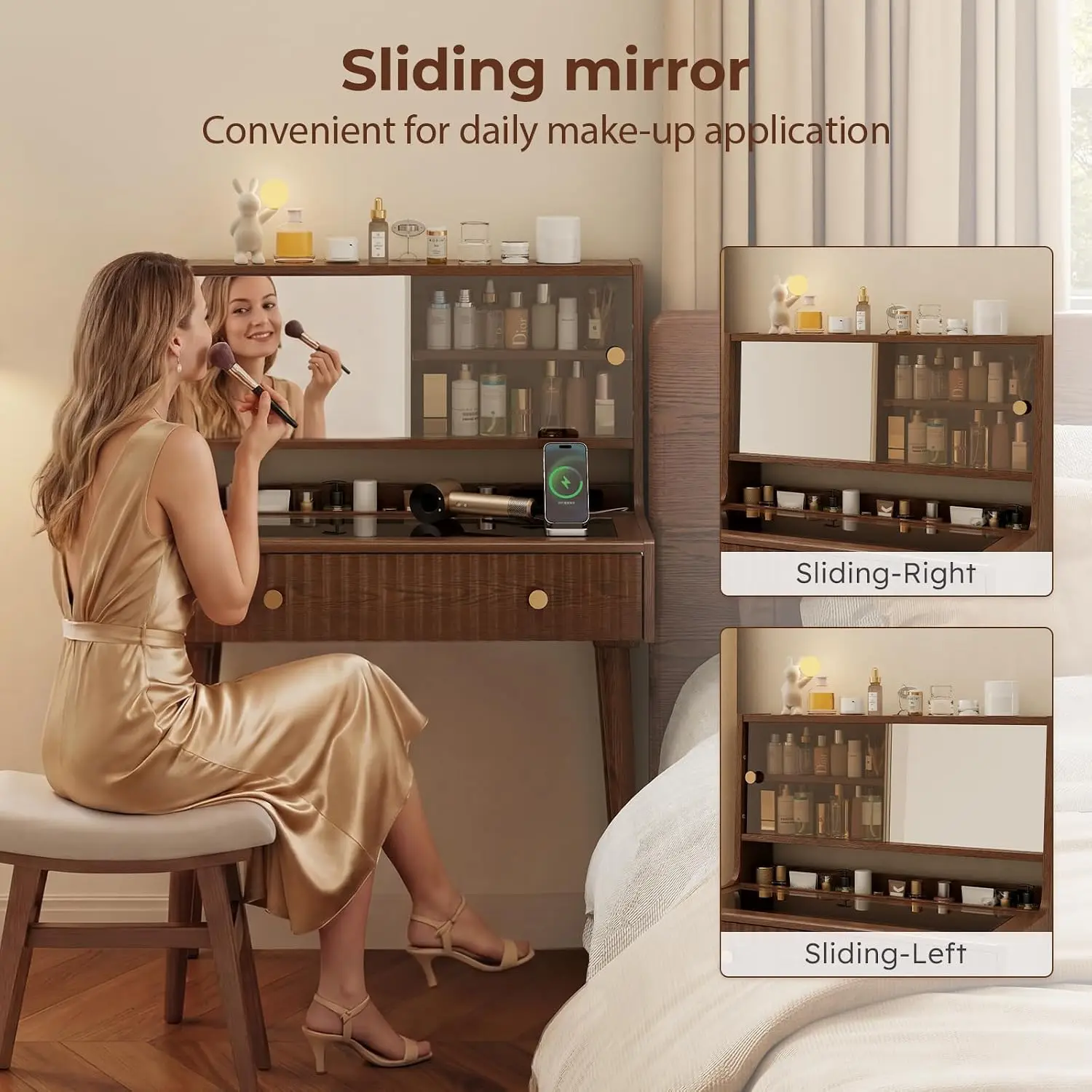 Vanity Desk with Power Outlet  - Jewelry Making Desk ulasan dan harga