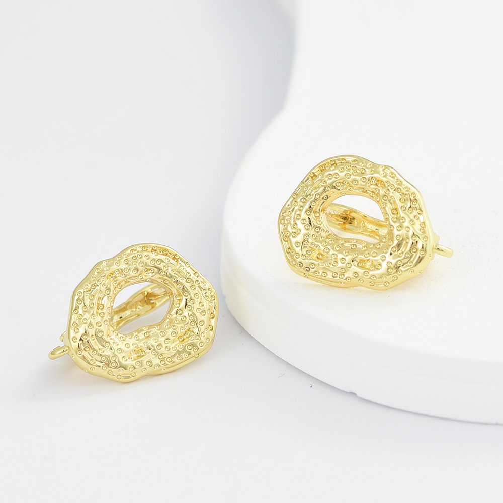 1 Pair Big Size18K Gold Plated - Jewelry Making Brass ulasan dan harga