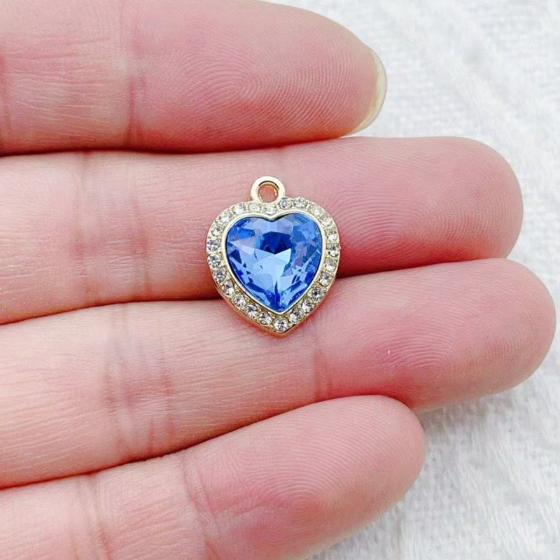 10pcs heart-shaped inlaid colo - Jewelry Making Brass ulasan dan harga