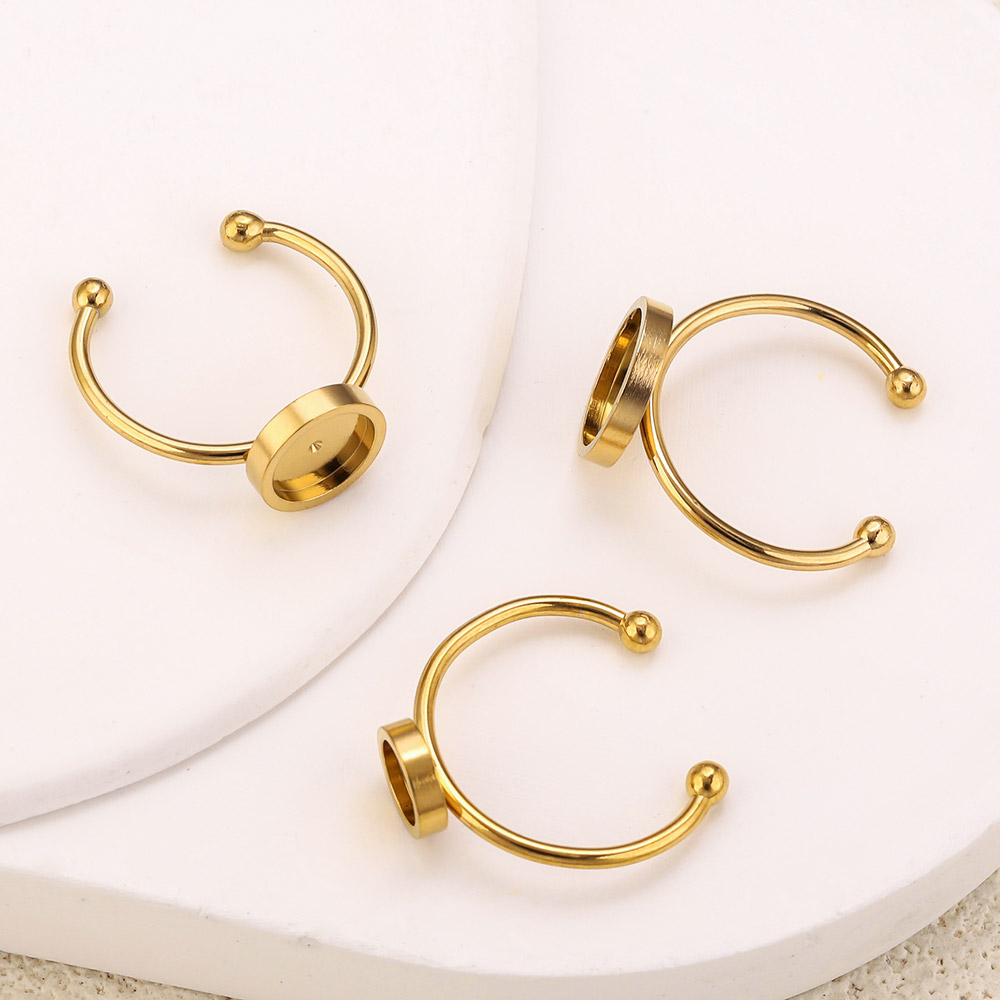 10pcs Stainless Steel Round Ad - Jewelry Making Stones ulasan dan harga