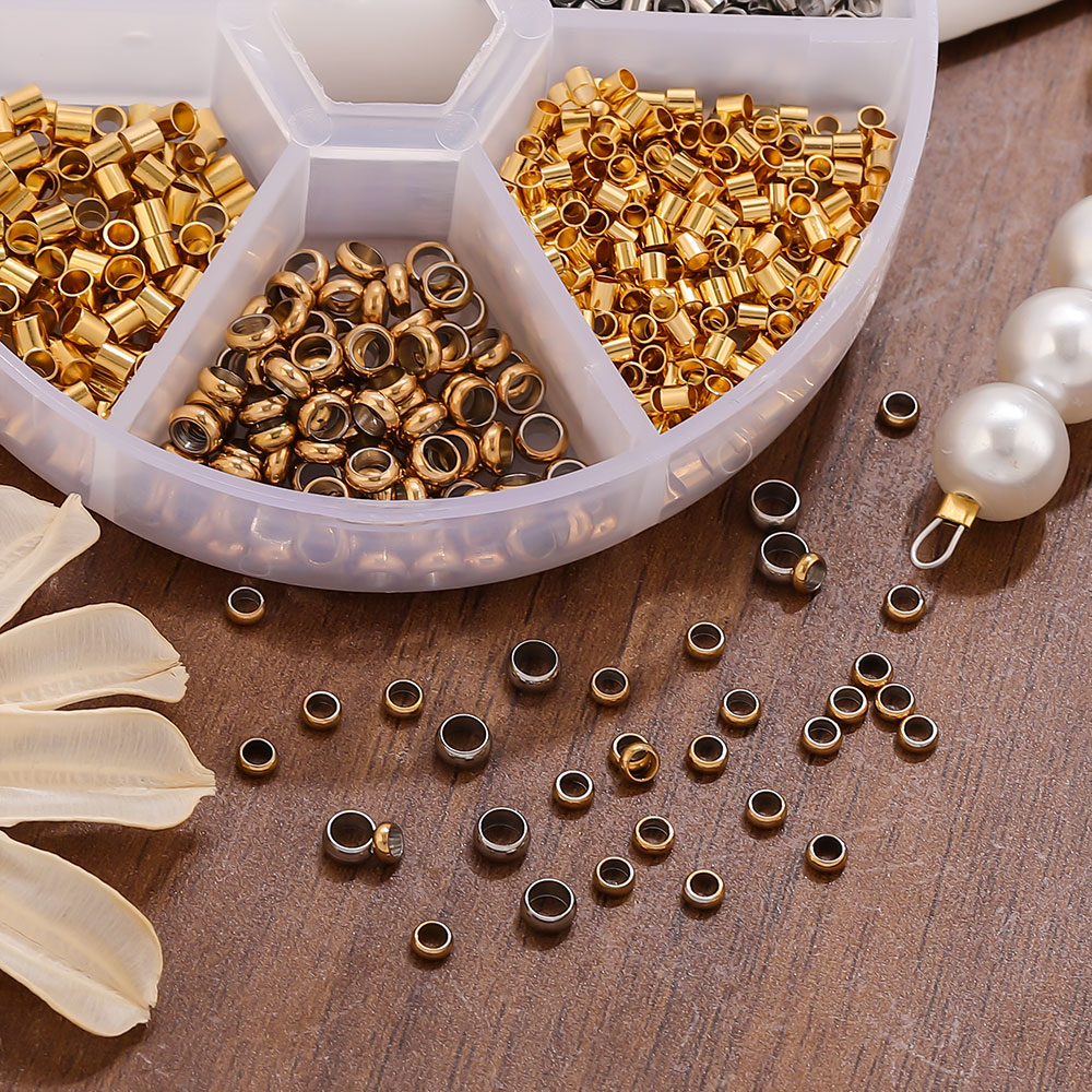 100/200pcs Gold Stainless Stee - Crimp Bead Tube ulasan dan harga