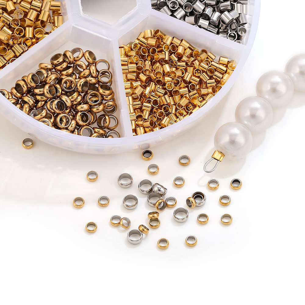 100/200pcs Gold Stainless Stee - Crimp Bead Tube ulasan dan harga