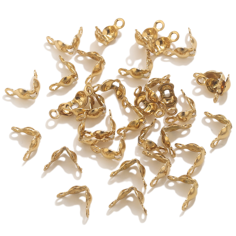 50pcs PVD Gold Plated Stainles - Jewelry Making Material ulasan dan harga
