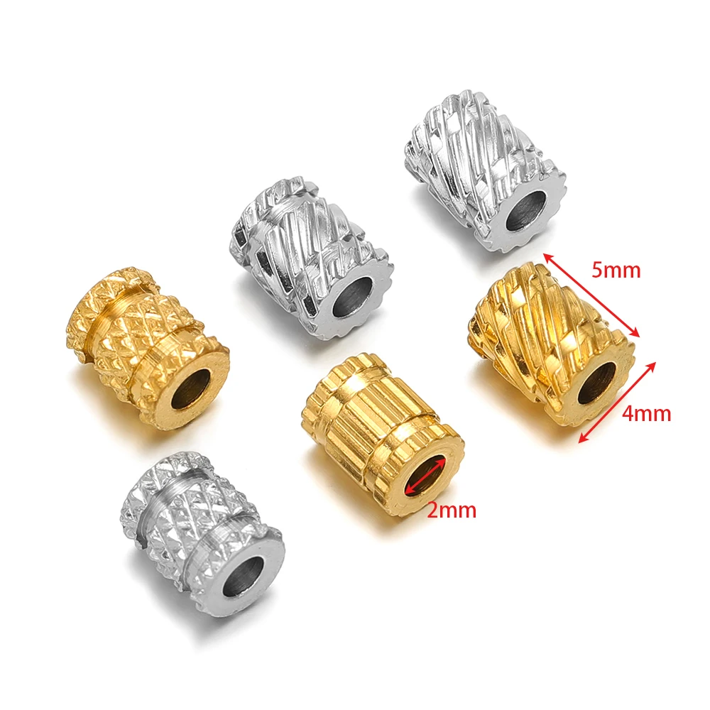 20pcs PVD Gold Stainless Steel - Crimp Bead Tube ulasan dan harga