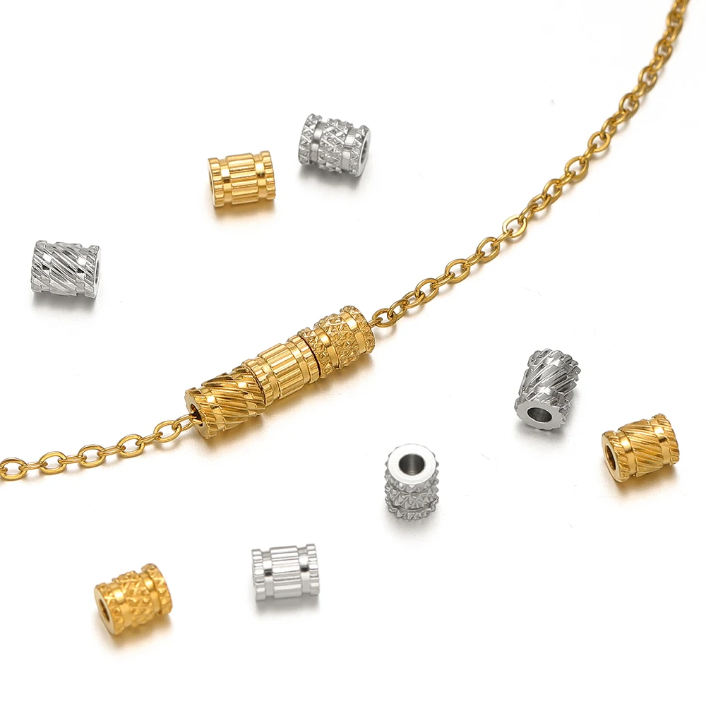 20pcs PVD Gold Stainless Steel - Crimp Bead Tube ulasan dan harga