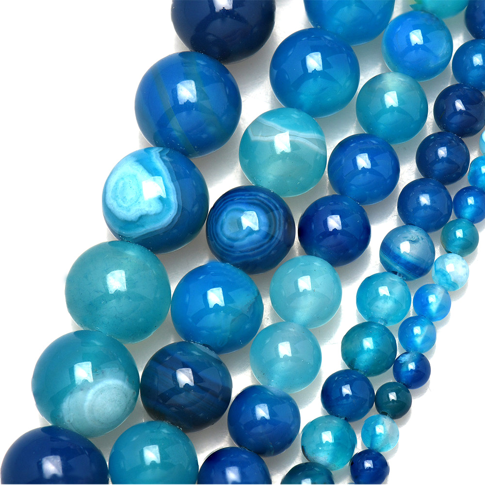 Natural Stone Banded Blue Lace - Jewelry Making Stones ulasan dan harga