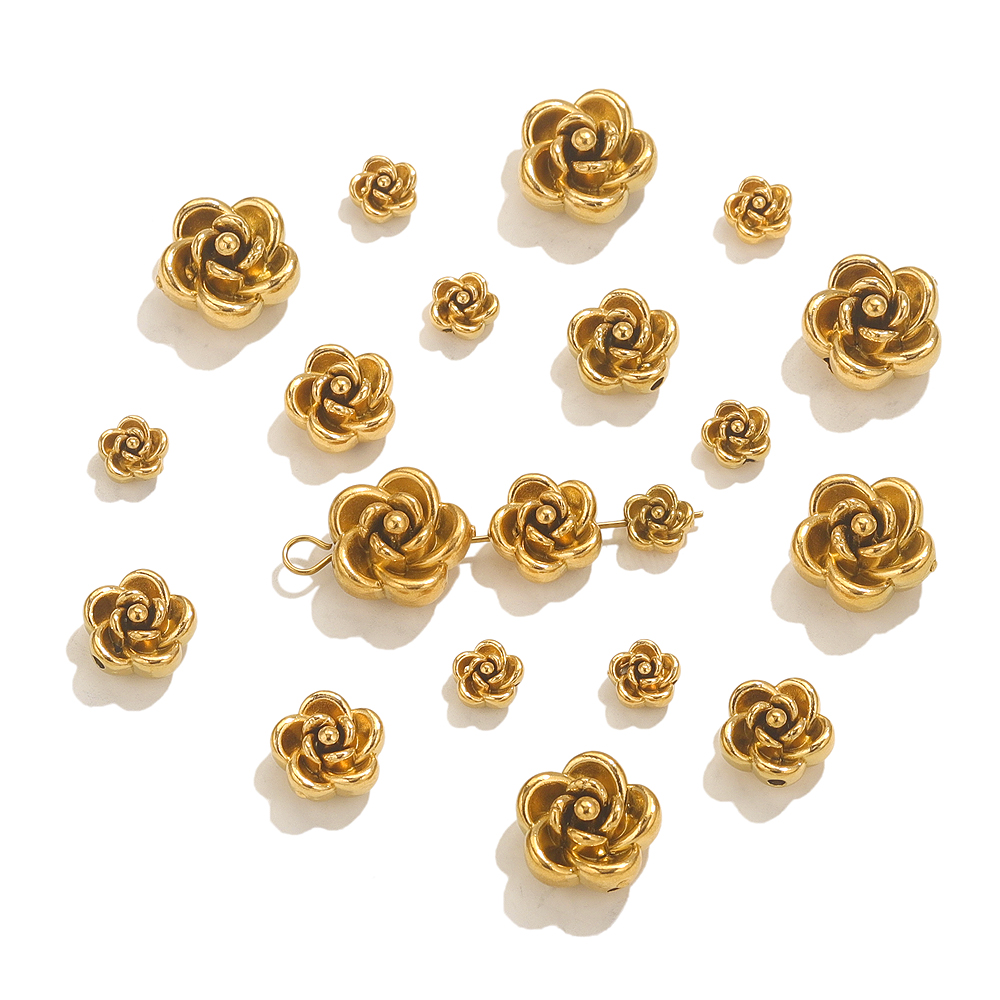 10pcs Stainless Steel Rose Flo - Jewelry Making Equipment ulasan dan harga