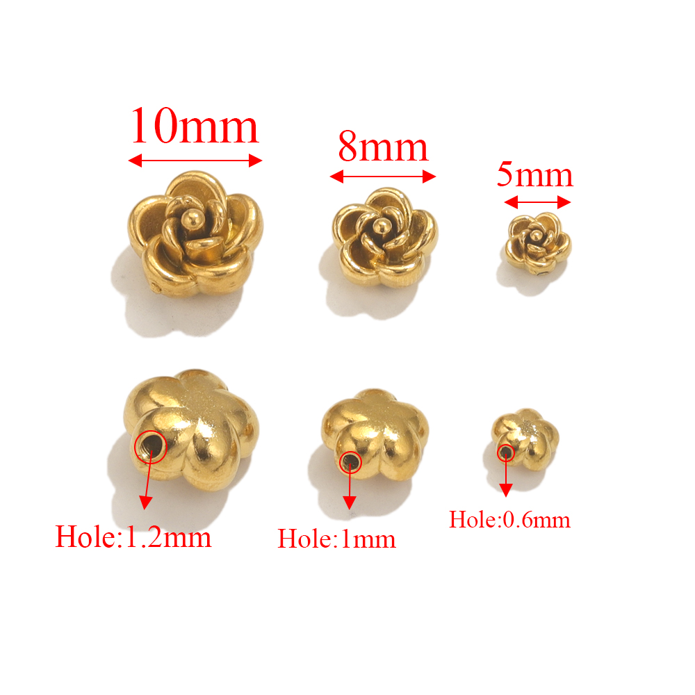10pcs Stainless Steel Rose Flo - Jewelry Making Equipment ulasan dan harga