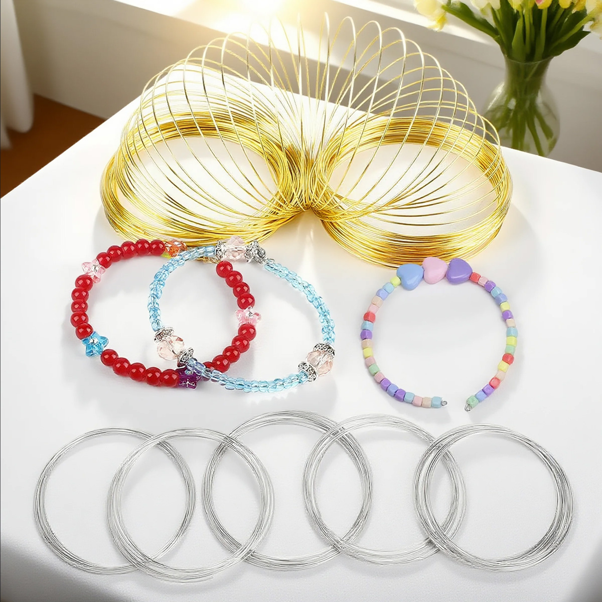 0.6mm Stainless Steel Memory W - Jewelry Making Gold Wire ulasan dan harga