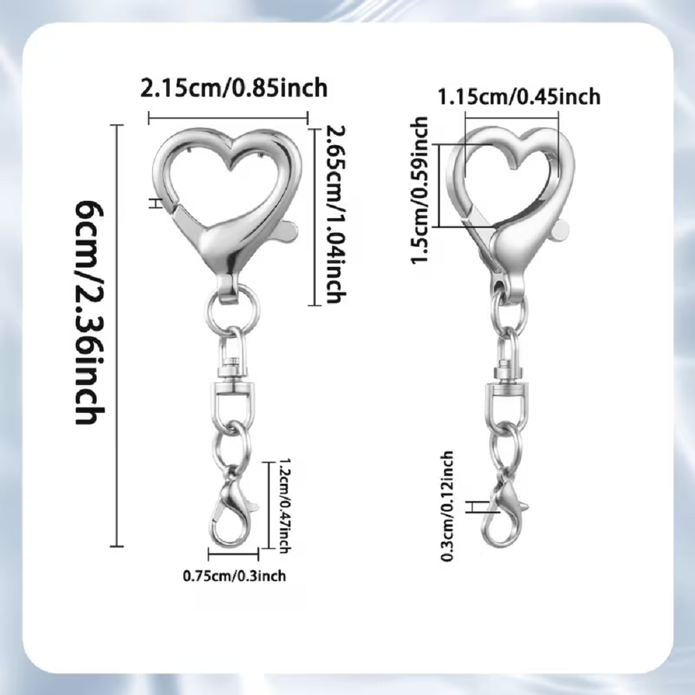 5/15/30Pcs Heart Shaped Swivel - Jewelry Making Material ulasan dan harga