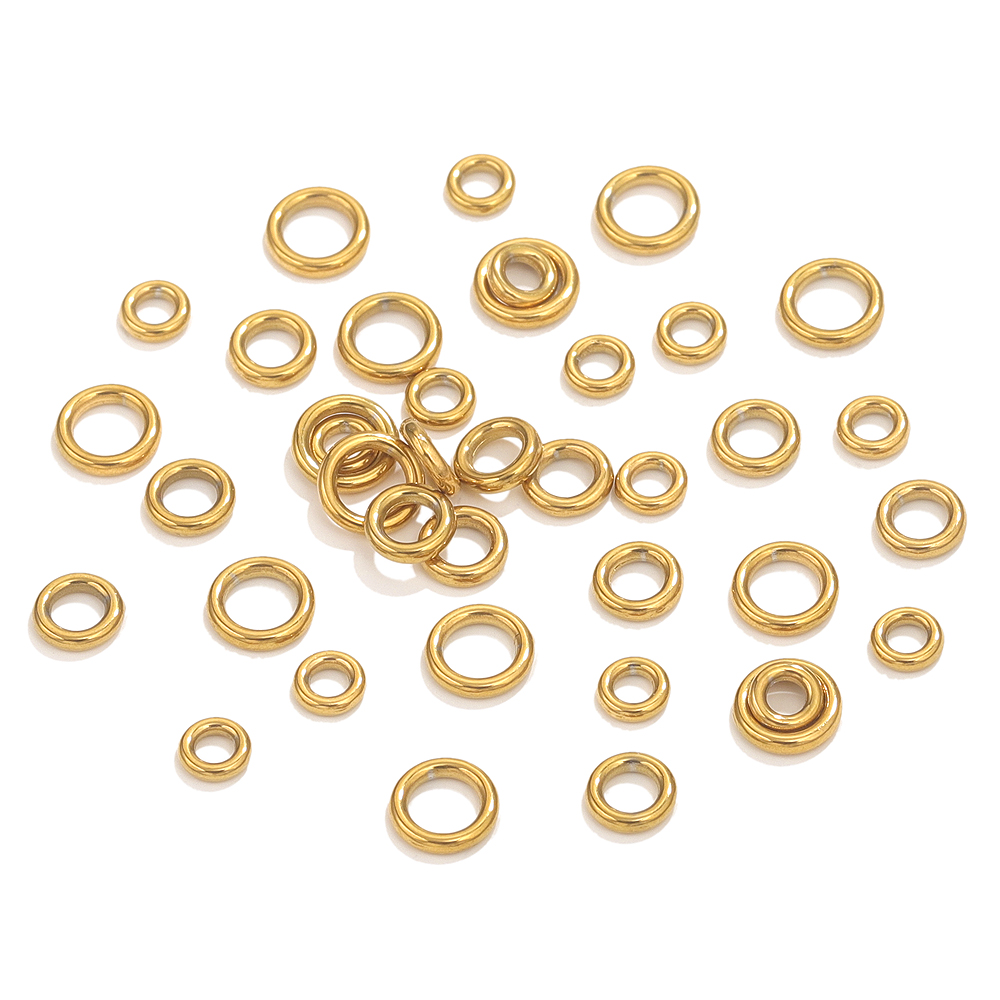 50pcs Stainless Steel O Ring G - Jewelry Making Gold Wire ulasan dan harga