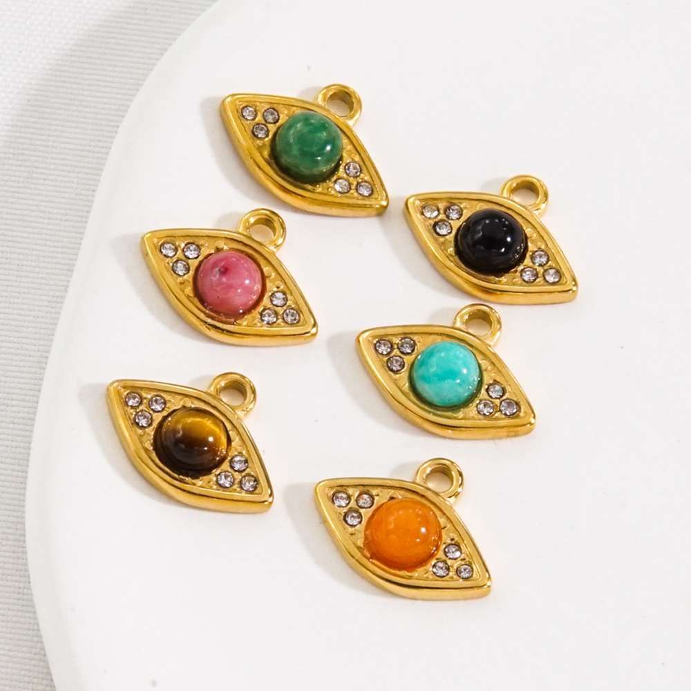 3Pcs Natural Stone Beads Eye S - Jewelry Making Stones ulasan dan harga