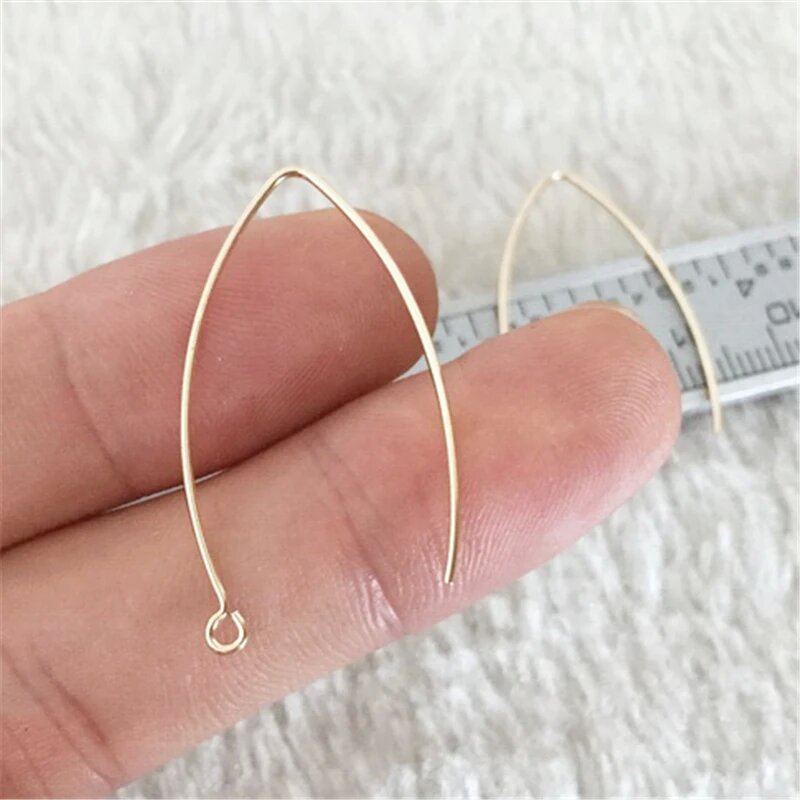 32.0mm V Shape Ear Wire 14K Go - Jewelry Making Gold Wire ulasan dan harga