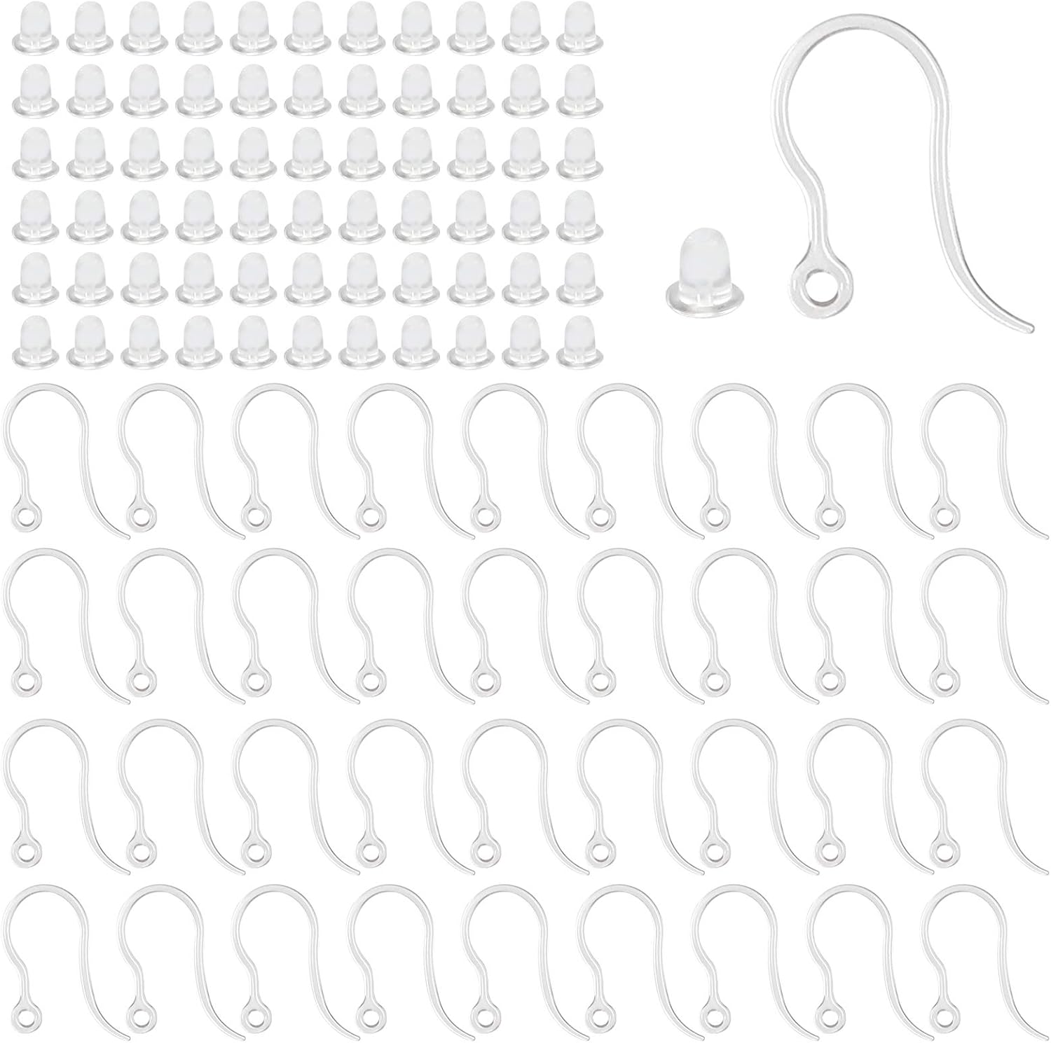 40pcs Clear Plastic Earring Ho - Jewelry Making Material ulasan dan harga