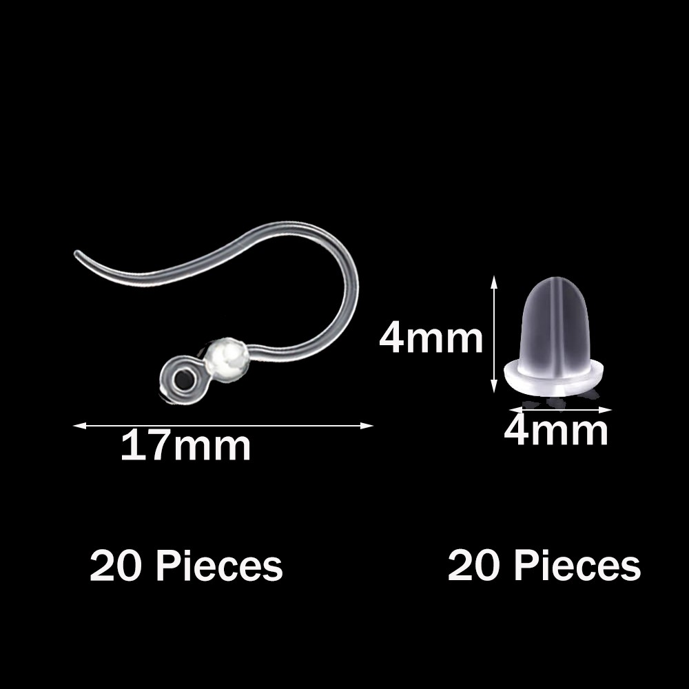 40pcs Clear Plastic Earring Ho - Jewelry Making Material ulasan dan harga