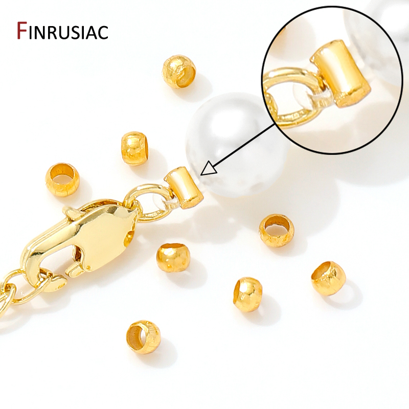 18K Gold Plated Brass Round/Tu - Crimp Bead Tube ulasan dan harga