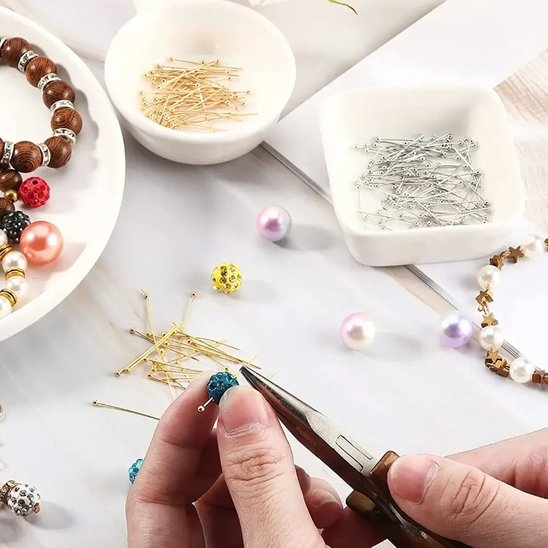 100pcs Stainless Steel Ball Pi - Jewelry Making Gold Wire ulasan dan harga