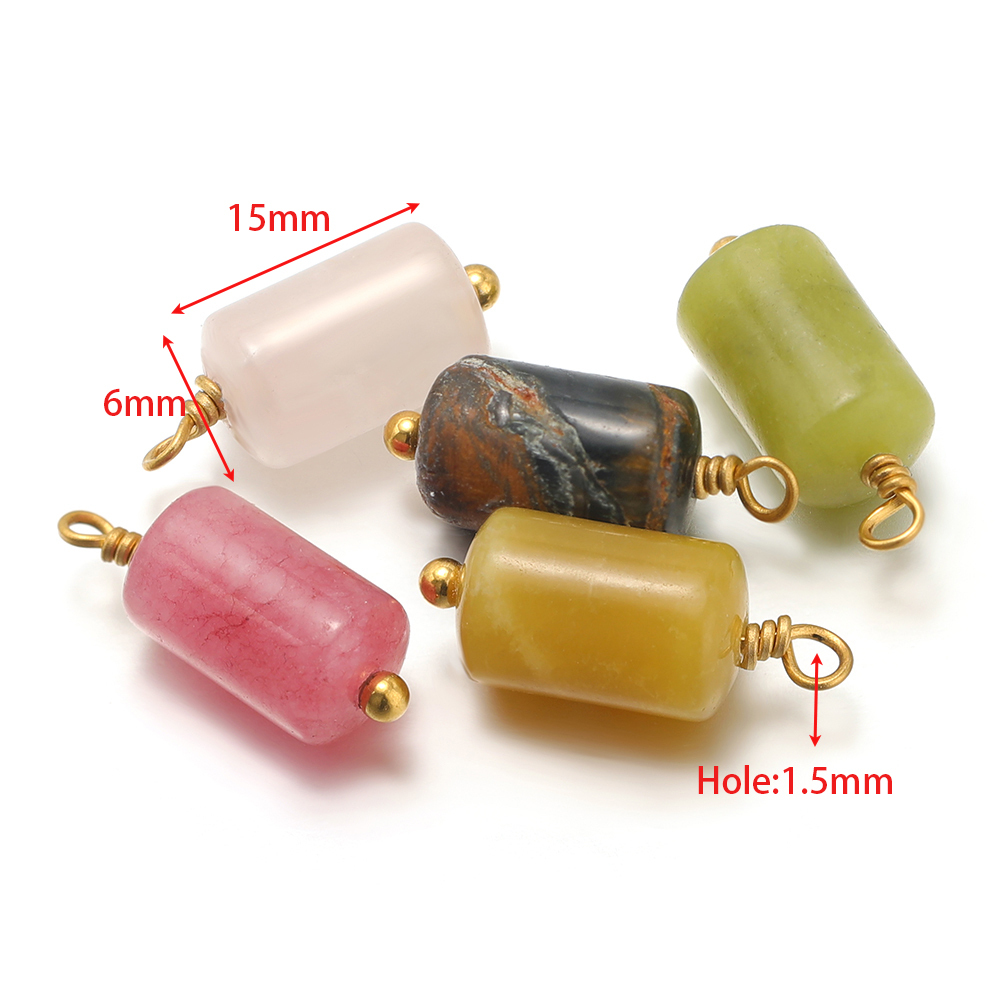 10pcs Stainless Steel Natural  - Jewelry Making Stones ulasan dan harga