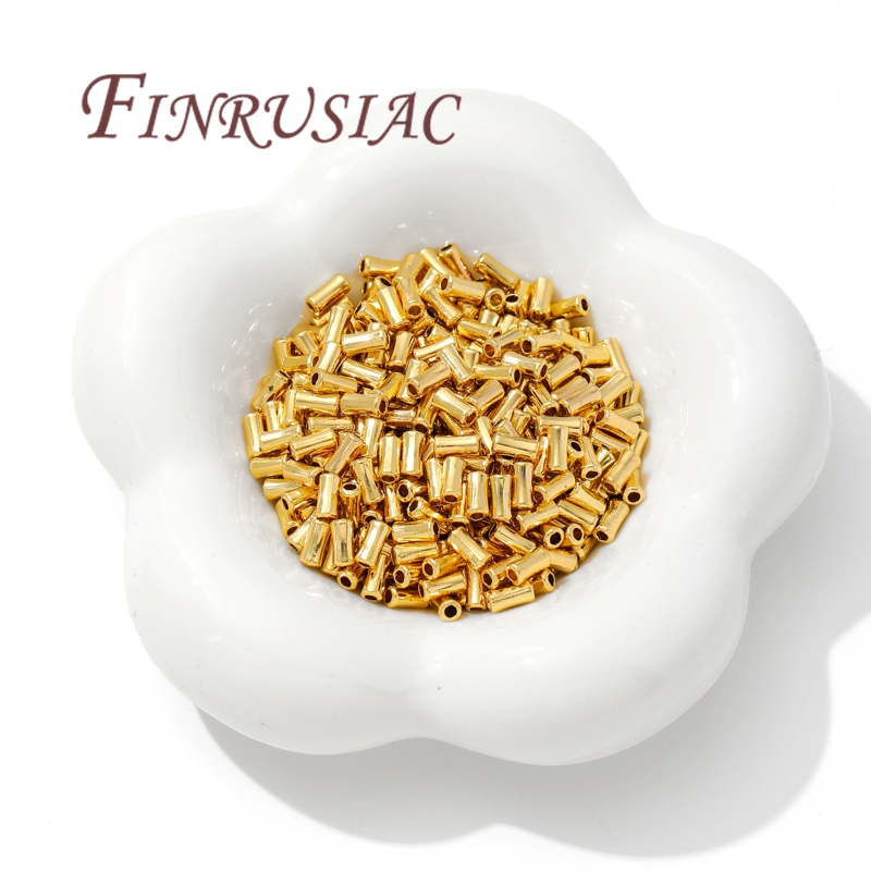 18K Gold Plated Brass Tube Bea - Crimp Bead Tube ulasan dan harga